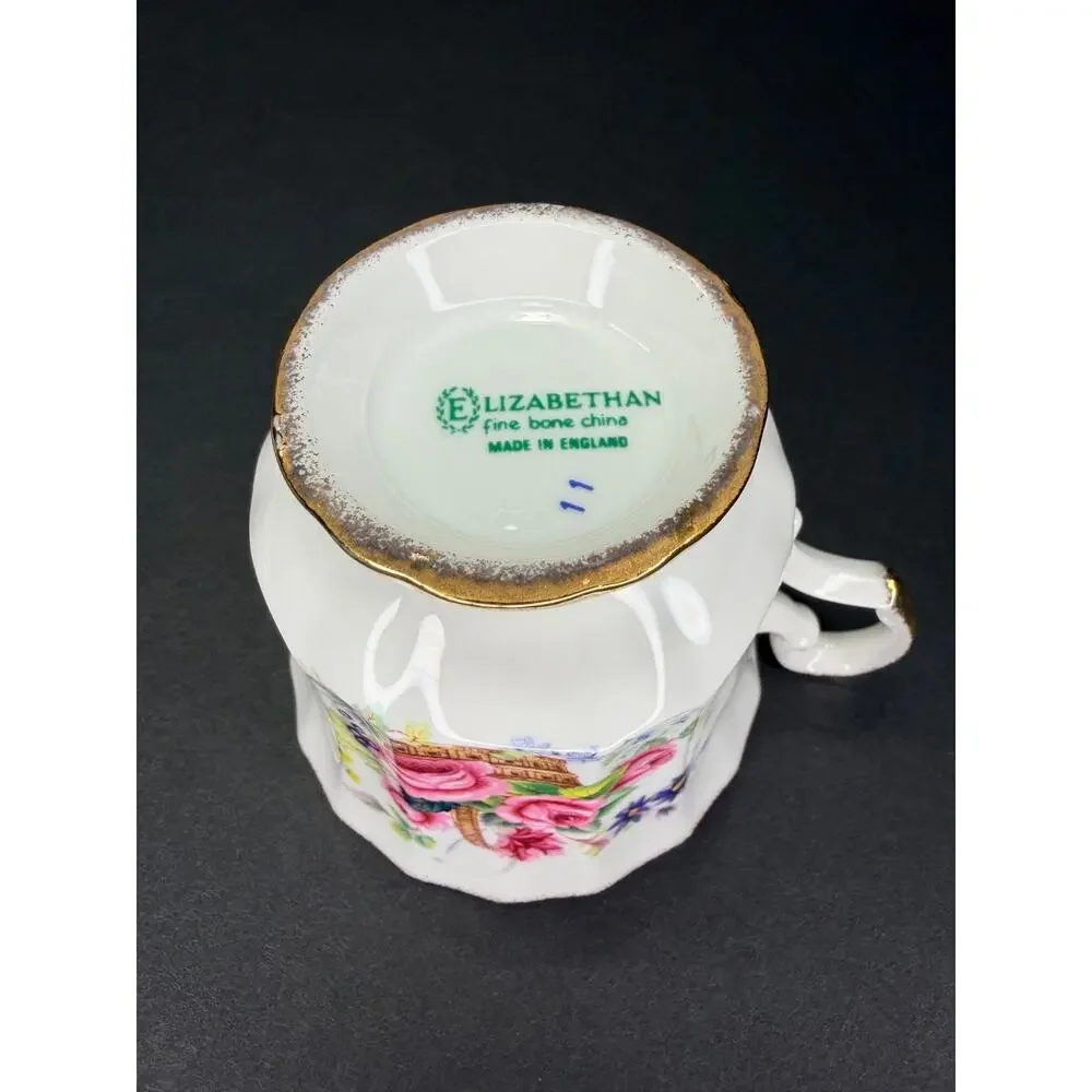 Vintage English Bone China Tea Cup & Saucer Mismatched Elizabethan Royal Worcest